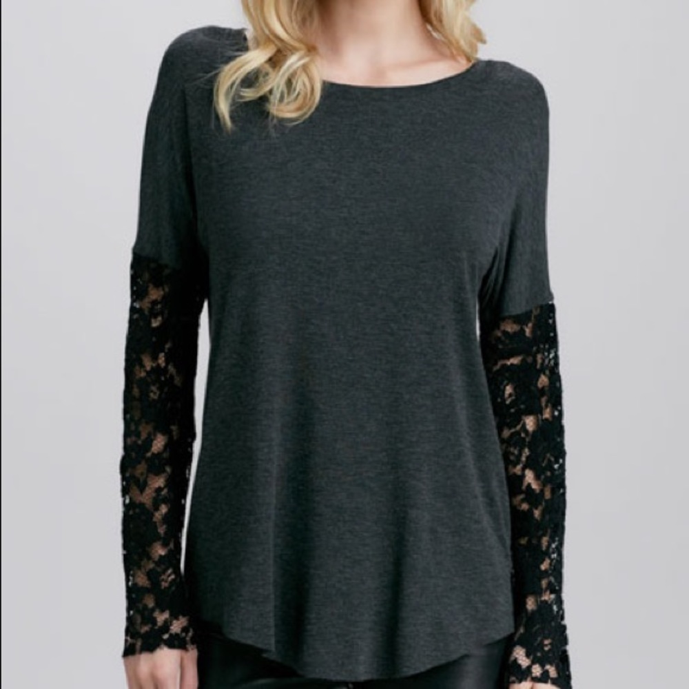 Bailey 44 Terrible Beauty Lace-Sleeve Top, small